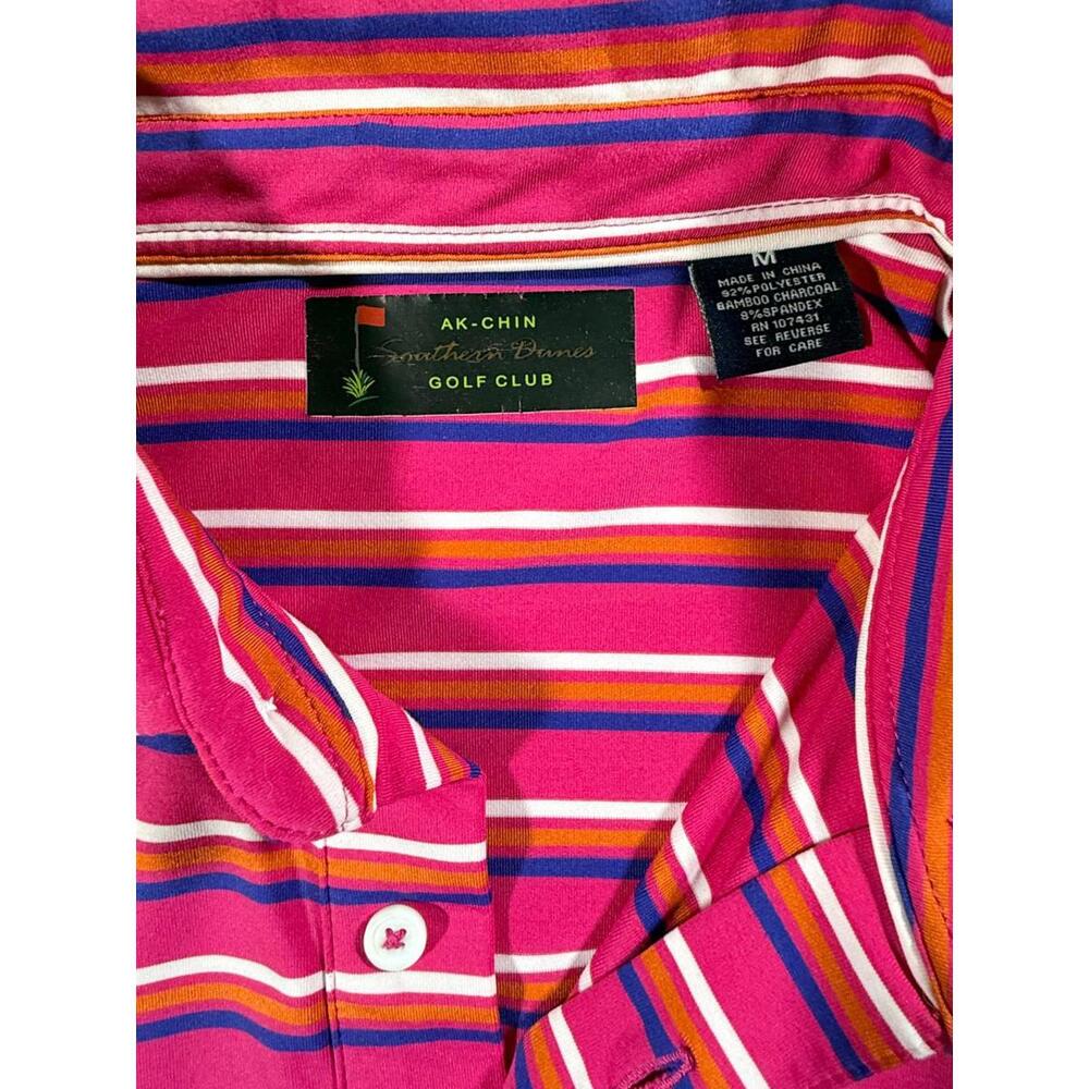 Ak-Chin Southern Dunes Golf Club Striped Golf Men Shirt Size Medium - Picture 5 of 9